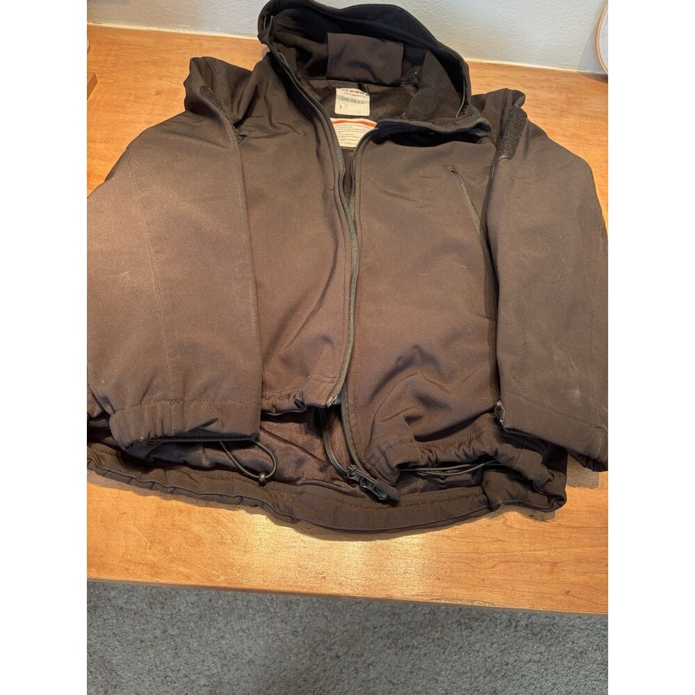 DEWBU Heated Fleece Jacket Black Full Zip Hooded Mens M Electric Heat